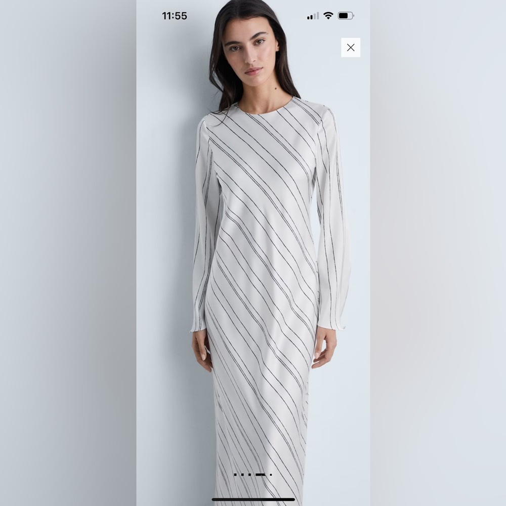 Elegant Striped Satin Dress